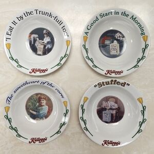 4 vintage Kellogg’s Cereal bowls  Complete set